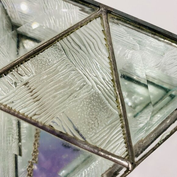 Gorgeous Clear Stain Glass Triangle Jewelry Box by Lytle Glassart Designs - Picture 5 of 5